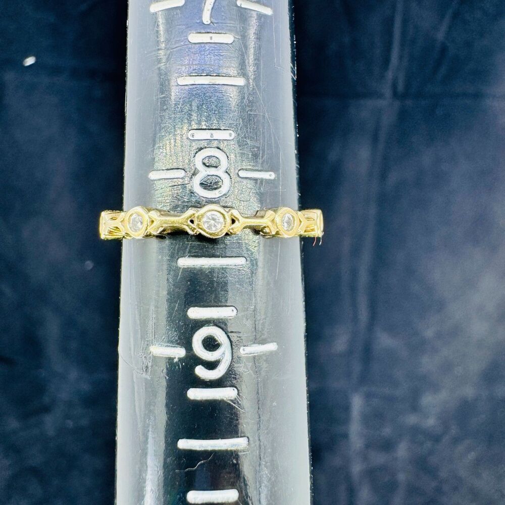 Sterling Silver Over Gold Cz Stackable Ring Size … - image 8